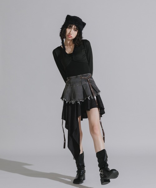 meltthelady moon skirt アシンメトリー デニム スカート meltthelady moon skirt アシンメトリー デニム スカート