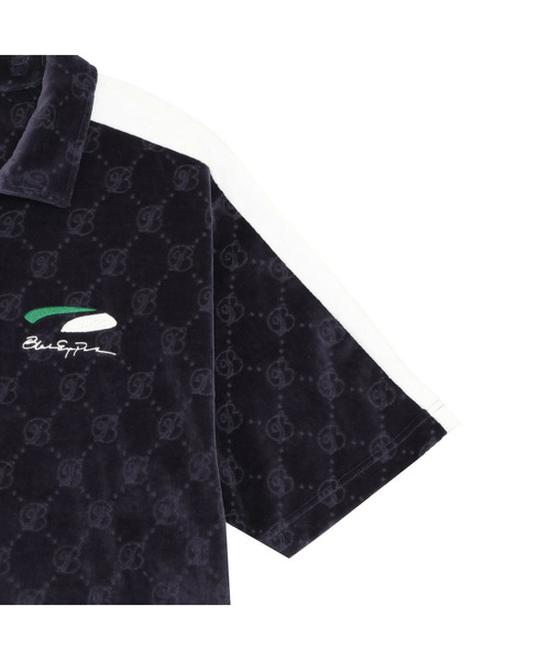 PUMA(プーマ)の「PUMA プーマ メンズ PUMA x BlackEyePatch OVAL ロゴ モノグラム ベロア 半袖 トップ(ポロシャツ・メンズ・ネイビー・MEDIUM/LARGE/SMALL)」の5枚目の写真