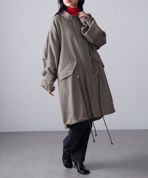 セール】【MAGASIN DE MODE Onjna】ヘリンボーンモッズコート trc
