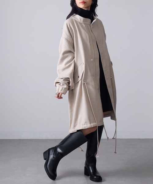 MAGASIN DE MODE Onjna(マガジンデモードオンジェナ )の「【MAGASIN DE MODE Onjna】ヘリンボーンモッズコート trc(モッズコート・レディース・ブラック/ブラウン/ベージュ・FREE)」の7枚目の写真