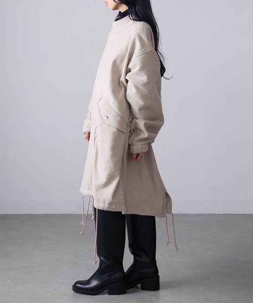 MAGASIN DE MODE Onjna(マガジンデモードオンジェナ )の「【MAGASIN DE MODE Onjna】ヘリンボーンモッズコート trc(モッズコート・レディース・ブラック/ブラウン/ベージュ・FREE)」の9枚目の写真