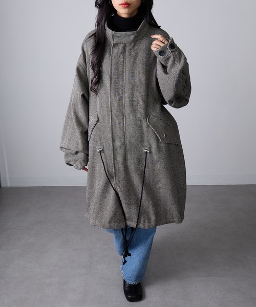 MAGASIN DE MODE Onjna(マガジンデモードオンジェナ )の「【MAGASIN DE MODE Onjna】ヘリンボーンモッズコート trc(モッズコート・レディース・ブラック/ブラウン/ベージュ・FREE)」の14枚目の写真