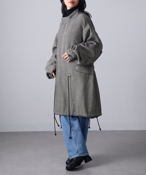 MAGASIN DE MODE Onjna(マガジンデモードオンジェナ )の「【MAGASIN DE MODE Onjna】ヘリンボーンモッズコート trc(モッズコート・レディース・ブラック/ブラウン/ベージュ・FREE)」の13枚目の写真