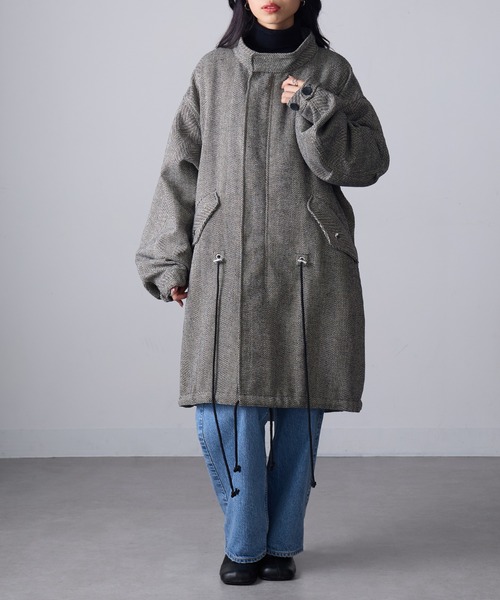 MAGASIN DE MODE Onjna(マガジンデモードオンジェナ )の「【MAGASIN DE MODE Onjna】ヘリンボーンモッズコート trc(モッズコート・レディース・ブラック/ブラウン/ベージュ・FREE)」の12枚目の写真