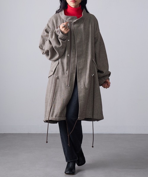 MAGASIN DE MODE Onjna(マガジンデモードオンジェナ )の「【MAGASIN DE MODE Onjna】ヘリンボーンモッズコート trc(モッズコート・レディース・ブラック/ブラウン/ベージュ・FREE)」の17枚目の写真