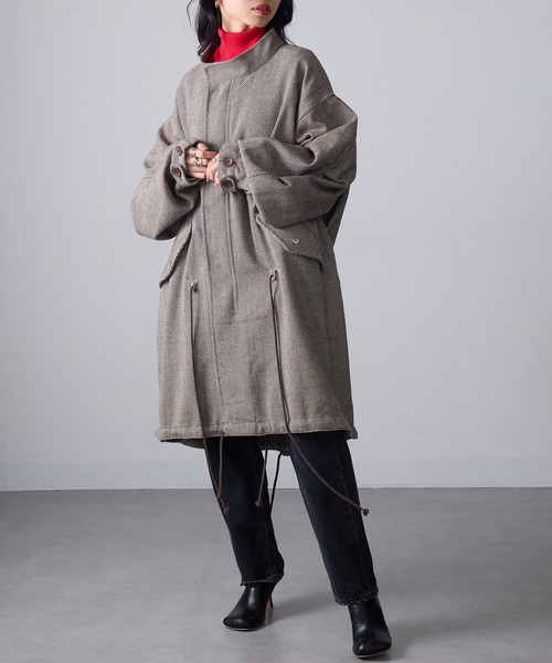 MAGASIN DE MODE Onjna(マガジンデモードオンジェナ )の「【MAGASIN DE MODE Onjna】ヘリンボーンモッズコート trc(モッズコート・レディース・ブラック/ブラウン/ベージュ・FREE)」の19枚目の写真