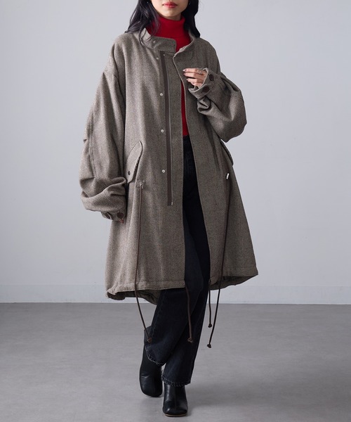 セール】【MAGASIN DE MODE Onjna】ヘリンボーンモッズコート trc