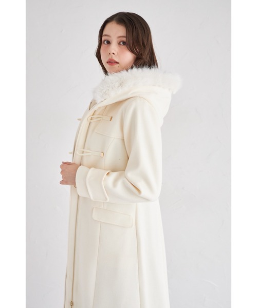 フード付きダッフルコート オフホワイト LA MARINO FRANCAISOオフホワイト ダッフルコート フード付き