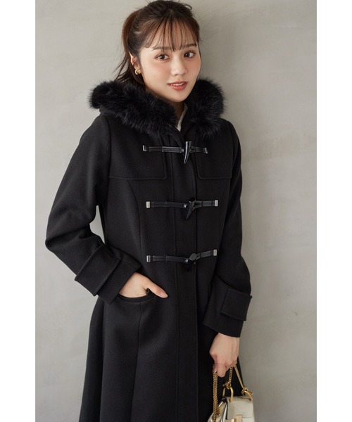tocco closet(トッコ クローゼット)の「取り外し可能なファー付きフィット&フレアシルエットダッフルコート(ダッフルコート・レディース・アイボリー/ブラック/ピンク/ベージュ・M)」の12枚目の写真