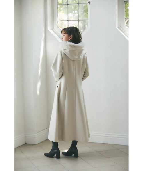 ミーア　ダッフルコート　ロングコート　スナイデル　トッコクローゼット 取り外し可能なファー付きフィット＆フレアシルエットダッフル