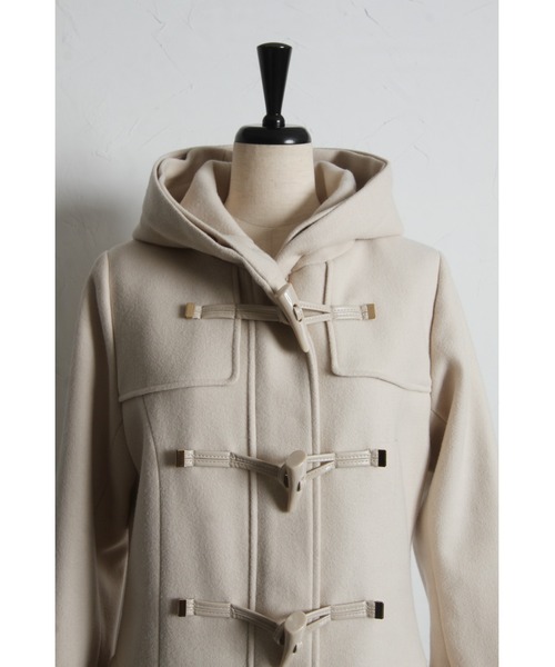 取り外し可能なファー付きフィット＆フレアシルエットダッフルコート