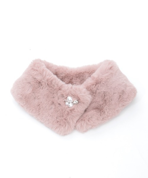 axes femme（アクシーズファム）の「パール付マグネットティペット（マフラー・レディース・ピンク/グレー・FREE）」の17枚目の写真