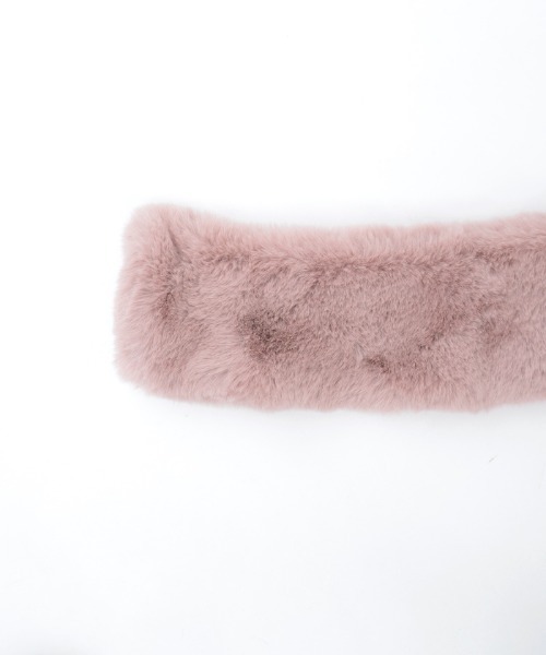 axes femme（アクシーズファム）の「パール付マグネットティペット（マフラー・レディース・ピンク/グレー・FREE）」の3枚目の写真