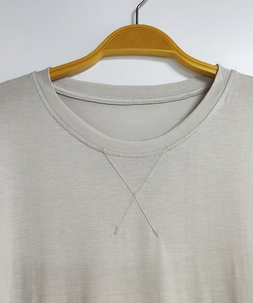 ReRe(リリ)の「ラウンドネックベーシックトップス(Tシャツ/カットソー・レディース・オフホワイト/ブラック/ライトブルー/ベージュ/パープル/グレー・FREE)」の17枚目の写真