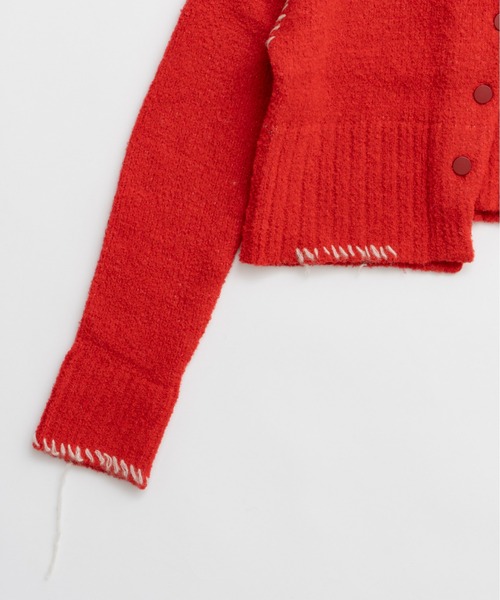 MAISON SPECIAL(メゾンスペシャル)の「Asymmetry Knit Cardigan / アシメニットカーディガン(カーディガン/ボレロ・レディース・グレー/レッド・FREE)」の8枚目の写真