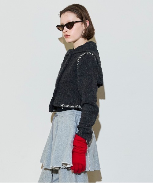 MAISON SPECIAL(メゾンスペシャル)の「Asymmetry Knit Cardigan / アシメニットカーディガン(カーディガン/ボレロ・レディース・グレー/レッド・FREE)」の10枚目の写真