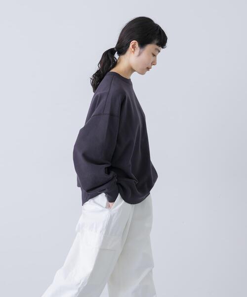 STONE コットン クルーネック トレーナー チャコール M トレーナー