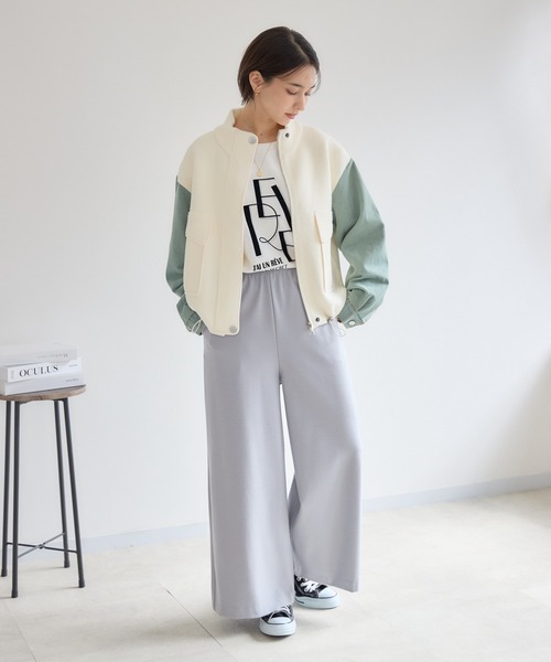 KATHARINE ROSS（キャサリンロス）の「【PILLINI/ピリーニ】デニムコンビスタンドカラージャケット（デニムジャケット・レディース・ブラック/オフホワイト・MEDIUM）」の14枚目の写真