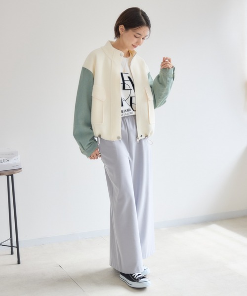 KATHARINE ROSS（キャサリンロス）の「【PILLINI/ピリーニ】デニムコンビスタンドカラージャケット（デニムジャケット・レディース・ブラック/オフホワイト・MEDIUM）」の9枚目の写真