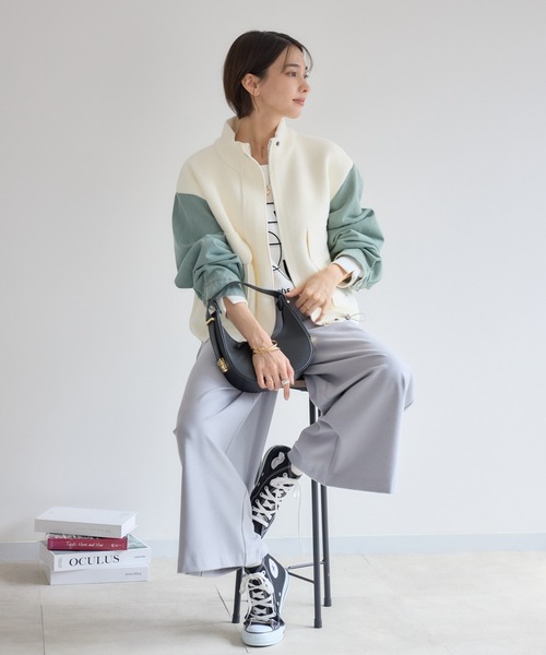 KATHARINE ROSS（キャサリンロス）の「【PILLINI/ピリーニ】デニムコンビスタンドカラージャケット（デニムジャケット・レディース・ブラック/オフホワイト・MEDIUM）」の13枚目の写真