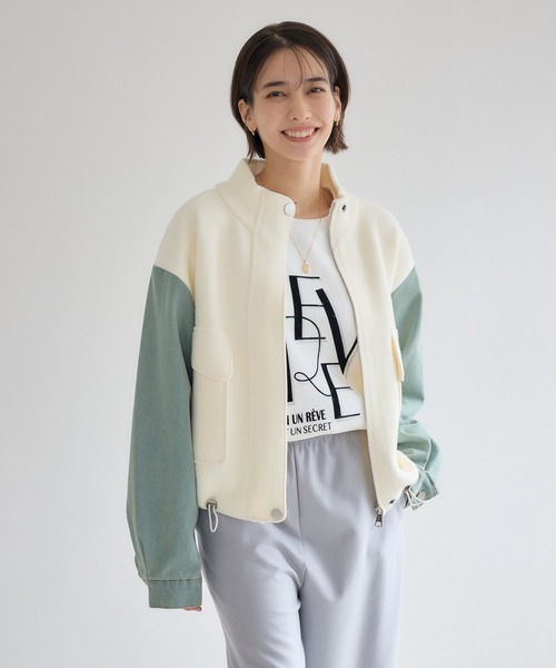 KATHARINE ROSS（キャサリンロス）の「【PILLINI/ピリーニ】デニムコンビスタンドカラージャケット（デニムジャケット・レディース・ブラック/オフホワイト・MEDIUM）」の18枚目の写真