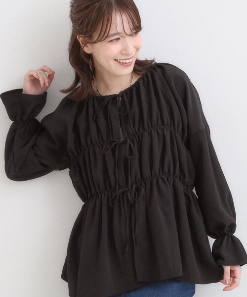 セール】シャーリングデザインブラウス（シャツ/ブラウス）｜Cutie