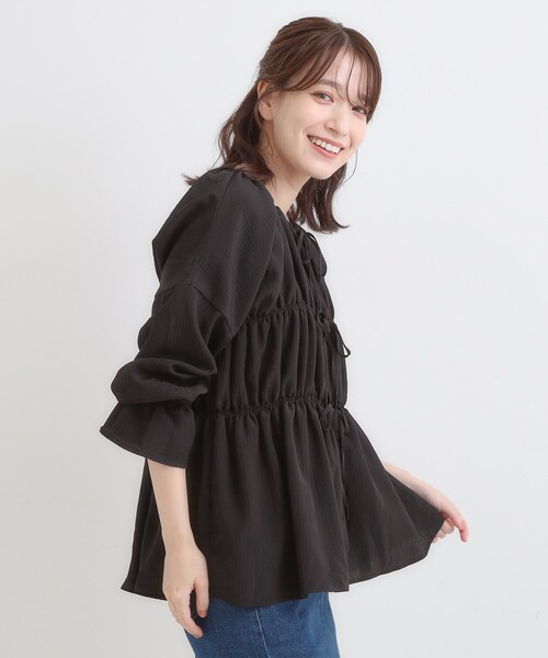 Cutie Blonde（キューティーブロンド）の「シャーリングデザインブラウス（シャツ/ブラウス・レディース・ブラック/ライトブルー/ダークブラウン・00）」の21枚目の写真