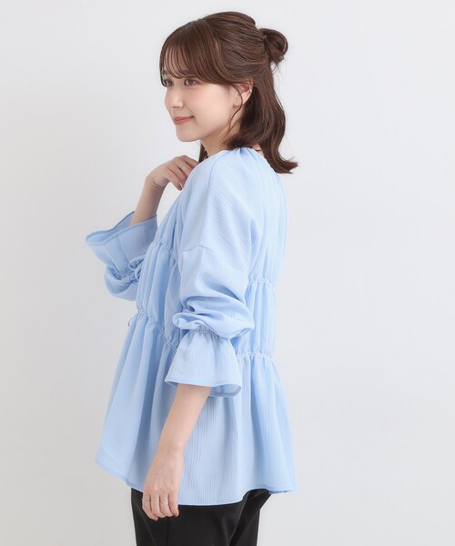 Cutie Blonde（キューティーブロンド）の「シャーリングデザインブラウス（シャツ/ブラウス・レディース・ブラック/ライトブルー/ダークブラウン・00）」の12枚目の写真