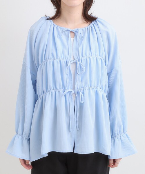 Cutie Blonde（キューティーブロンド）の「シャーリングデザインブラウス（シャツ/ブラウス・レディース・ブラック/ライトブルー/ダークブラウン・00）」の15枚目の写真