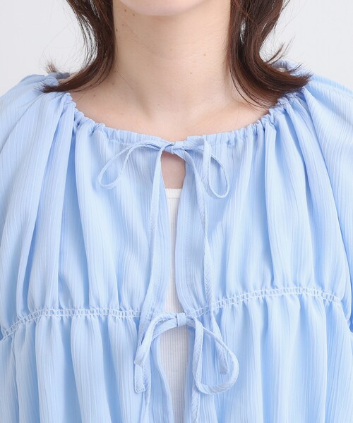 Cutie Blonde（キューティーブロンド）の「シャーリングデザインブラウス（シャツ/ブラウス・レディース・ブラック/ライトブルー/ダークブラウン・00）」の20枚目の写真