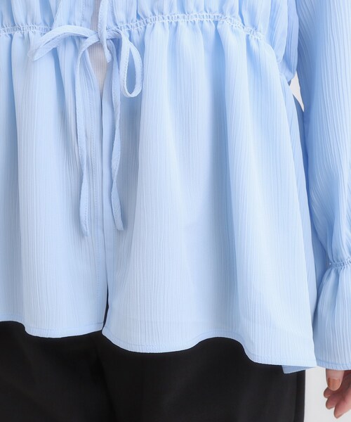 Cutie Blonde（キューティーブロンド）の「シャーリングデザインブラウス（シャツ/ブラウス・レディース・ブラック/ライトブルー/ダークブラウン・00）」の19枚目の写真