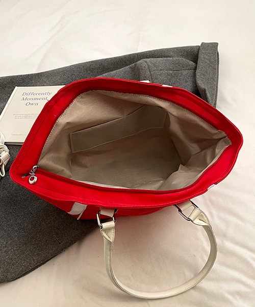 HALEY PESCA(ヘーリーペスカ)の「HALEY PESCA/【2way】バイカラー ナンバリングスポーティーボストンバッグ(ボストンバッグ・レディース・ピンク/レッド/ネイビー/ブラック・FREE)」の5枚目の写真