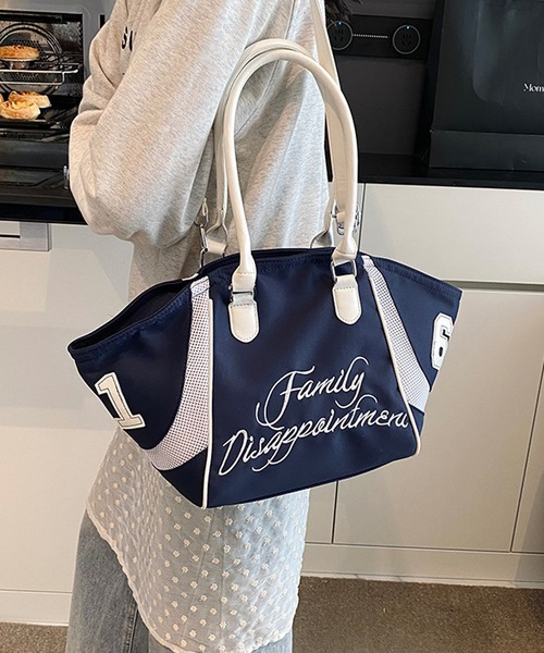 HALEY PESCA(ヘーリーペスカ)の「HALEY PESCA/【2way】バイカラー ナンバリングスポーティーボストンバッグ(ボストンバッグ・レディース・ピンク/レッド/ネイビー/ブラック・FREE)」の7枚目の写真