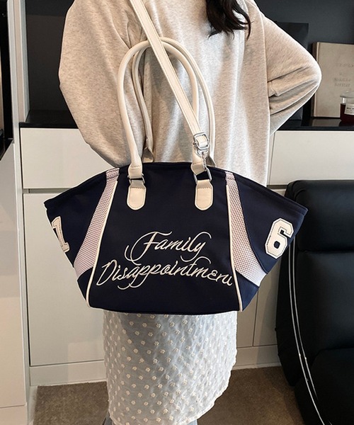 HALEY PESCA(ヘーリーペスカ)の「HALEY PESCA/【2way】バイカラー ナンバリングスポーティーボストンバッグ(ボストンバッグ・レディース・ピンク/レッド/ネイビー/ブラック・FREE)」の9枚目の写真