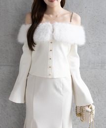 clear | ビジュー肩紐オフショルファーニットトップス[大人 フェミニン 上品]≪AW新作≫(ニット/セーター)