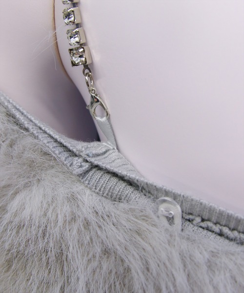 clear（クリア）の「ビジュー肩紐オフショルファーニットトップス[大人 フェミニン 上品]≪AW新作≫（ニット/セーター・レディース・アイボリー/ブラック/ライトグレー・F）」の16枚目の写真