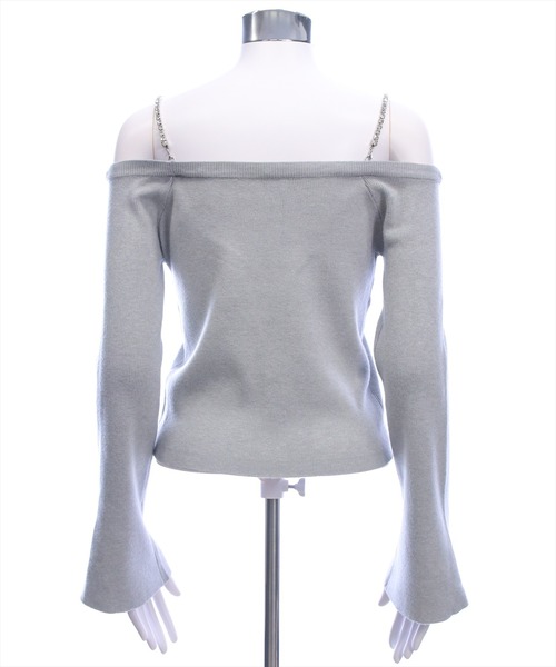 clear（クリア）の「ビジュー肩紐オフショルファーニットトップス[大人 フェミニン 上品]≪AW新作≫（ニット/セーター・レディース・アイボリー/ブラック/ライトグレー・F）」の19枚目の写真