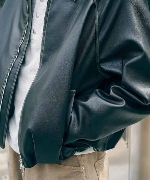 CONZ（コンズ）の「BALOON ZIP UP JACKET FAUX LEATHER（ブルゾン