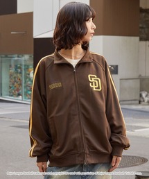 MLB（メジャーリーグベースボール）の「MLB/メジャーリーグベースボール 別注 ワッペン刺繍  サイドライン ダブルジップ オーバーサイズ トラックジャケット（ジャージ）」