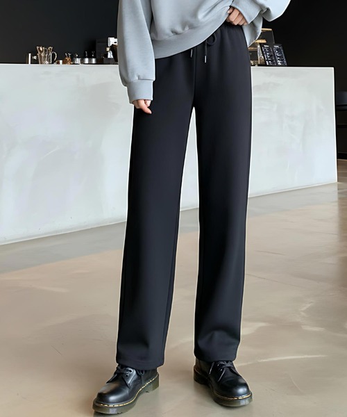 cammie(キャミー)の「あったかスウェットゆるパンツ(スウェットパンツ・レディース・ブラック/グレー・M/L)」の2枚目の写真