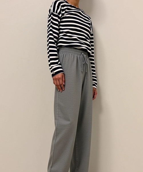 cammie(キャミー)の「あったかスウェットゆるパンツ(スウェットパンツ・レディース・ブラック/グレー・M/L)」の8枚目の写真