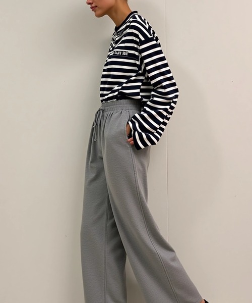 cammie(キャミー)の「あったかスウェットゆるパンツ(スウェットパンツ・レディース・ブラック/グレー・M/L)」の9枚目の写真