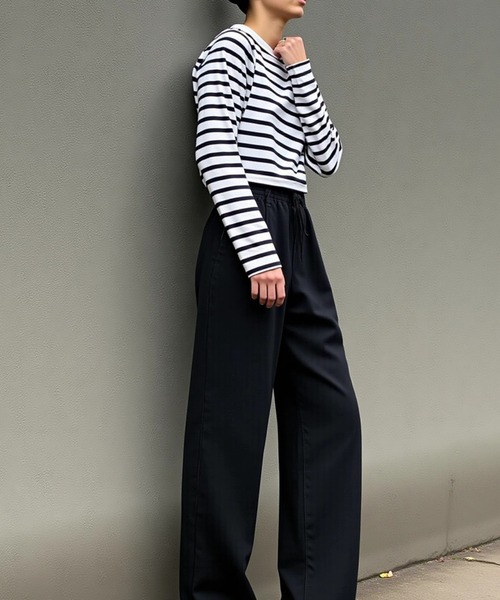 cammie(キャミー)の「あったかスウェットゆるパンツ(スウェットパンツ・レディース・ブラック/グレー・M/L)」の11枚目の写真