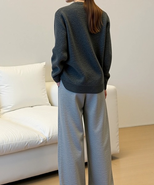 cammie(キャミー)の「あったかスウェットゆるパンツ(スウェットパンツ・レディース・ブラック/グレー・M/L)」の4枚目の写真