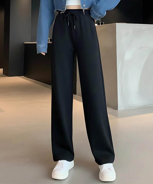 cammie(キャミー)の「あったかスウェットゆるパンツ(スウェットパンツ・レディース・ブラック/グレー・M/L)」の16枚目の写真