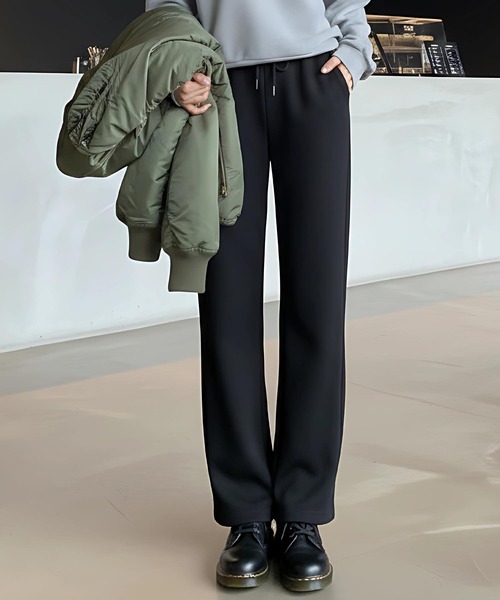 cammie(キャミー)の「あったかスウェットゆるパンツ(スウェットパンツ・レディース・ブラック/グレー・M/L)」の14枚目の写真