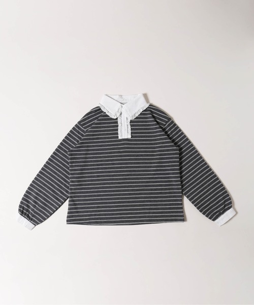 WC（ダブル シー）の「レースパイピングラガーシャツ（シャツ/ブラウス・レディース・アイボリー/グレー・FREE）」の18枚目の写真