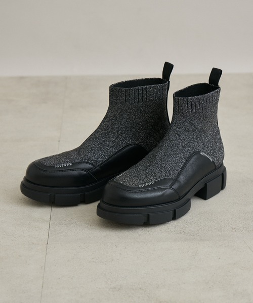 Paradise Picnic（パラダイスピクニック）の「ニットブーツ（ブーツ・レディース・グレー/ブラック・MEDIUM/LARGE）」の18枚目の写真