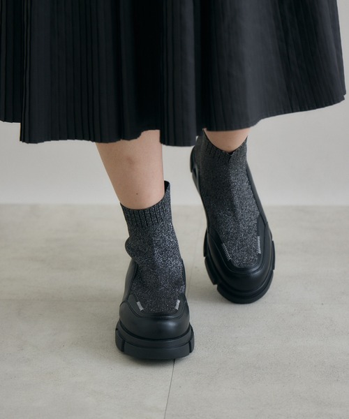 Paradise Picnic（パラダイスピクニック）の「ニットブーツ（ブーツ・レディース・グレー/ブラック・MEDIUM/LARGE）」の17枚目の写真