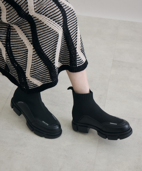 Paradise Picnic（パラダイスピクニック）の「ニットブーツ（ブーツ・レディース・グレー/ブラック・MEDIUM/LARGE）」の12枚目の写真